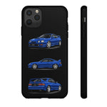 Tough Phone Case - Blue Celica GT-Four JDM Rally Car Multi View Art