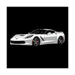 C7 Poster White Chevy Sports Car Wall Art Print Modern Muscle Garage Decor