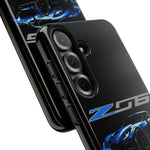 Blue C7 Z06 Sports Car Tough Phone Case Track Style Cover Gift