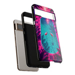 Neon Flamingo Pool Vaporwave Art Tough Phone Case