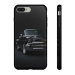 Black 1957 Chevy Bel Air Chrome Front Tough Phone Case for Classic Car Fans