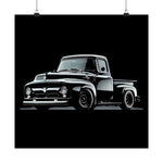 1956 Ford F-100 Pickup Poster Wall Art Print Classic Truck Garage Decor Gift