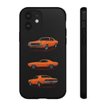 1970 Challenger Phone Case Orange, Three-View Vector Tough Cover