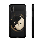 Yin Yang Cats Phone Case, Black White Stylized Art Cover