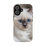 Ragdoll Kitten Phone Case, Blue Eyes Macro Portrait Cover, Gift