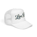 Retro Live Bait Badge Hat – Fishing Humor Baseball Cap
