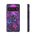 Synthwave Skull Neon Floral Vaporwave Art Tough Phone Case