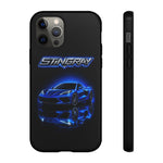 Blue Stingray Sports Car phone case | Neon C8 phone case