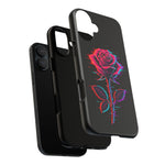 Glitch Rose Neon Phone Case Vaporwave Tough Cover