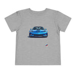C6 Blue Front View Graphic Toddler T-Shirt Muscle Car Tee