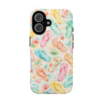 Watercolor Flip Flops pattern Tough Case | Beach Shells Phone Cover