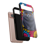 British Shorthair Round Pop Art Tough Phone Case