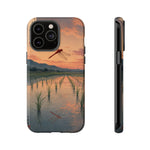 Red Dragonfly Rice Paddy Sunset Phone Case Tough Case