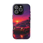 FD RX-7 Retro Sunset Sports Car Tough Case | Neon Vaporwave Beach Drive