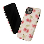 Pink Cherry Pattern Phone Case | Cute Retro Fruit Design