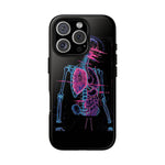 Neon Anatomical Skeleton Phone Case | Internal Displacement Art