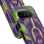 Boxer Halftone Portrait Tough Phone Case - Green and Violet