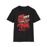 1988 Porsche 911 Turbo Slant Nose Cabriolet T-Shirt — Red Sports Car Graphic