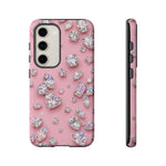Pink Rhinestone Diamond Pattern Phone Case | Sparkle Gem Print