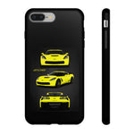 C7 Z06 Phone Case Featuring Yellow Chevy Supercar Artwork