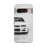 White Skyline Phone Case, R34 GTR 90s JDM Legend Tough Cover for Men, Gift