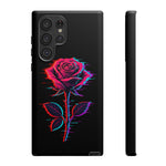 Glitch Rose Neon Phone Case Vaporwave Tough Cover