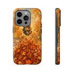 Yorkshire Terrier Jumping in Autumn Leaves Tough Case | Fall Dog Phone Cover