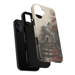 Autumn Temple Steps phone case | Japanese watercolor landscape cover