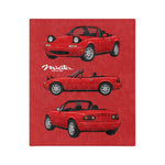 1990 Miata MX-5 Red Microfiber Throw Blanket JDM Roadster Gift