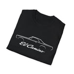 1966 El Camino SS Outline Silhouette Truck T-Shirt Line Art Emblem Car Fan Gift Tee