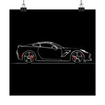 2019 C7 Corvette Poster Side View Chevy Sports Car Wall Art