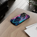 Anime Girl Phone Case Teal, Neon Kanji Calm Gradient Tough Cover
