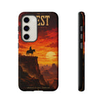 Western Sunset Cowboy Phone Case | Rugged Protective Cover