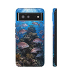 Snapper Reef Phone Case, Sunlit School Ocean Fishing Tough Cover