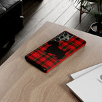 Scottish Terrier Silhouette Plaid Art Tough Phone Case