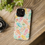 Watercolor Flip Flops pattern Tough Case | Beach Shells Phone Cover
