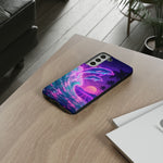 Neon Dolphin Ocean Vaporwave Art Tough Phone Case