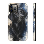 Black Lab Watercolor Art Tough Phone Case - Dog Portrait