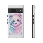 Pastel Panda Phone Case, Glitch Color Block Cover
