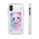 Pastel Panda Phone Case, Glitch Color Block Cover