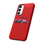 Red Classic Corvette C1 Illustration phone case | Retro Car Tough Case