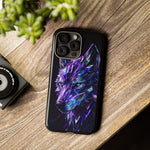 Holographic Wolf Phone Case, Fractured Prism Iridescent Cover