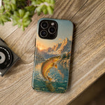 Leaping Golden Trout Lake Scene phone case | Tough Cover