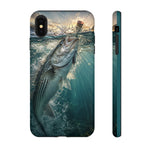 Striped Bass Phone Case, Sunset Topwater Strike Cover for Anglers