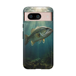 Largemouth Bass Phone Case, Sunlit Underwater Tough Cover, Gift