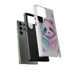 Pastel Panda Phone Case, Glitch Color Block Cover