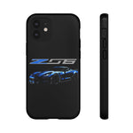 Blue C7 Z06 Sports Car Tough Phone Case Track Style Cover Gift