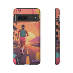 Retro Runner Sunset phone case | 80s Vaporwave jogging design