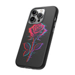 Glitch Rose Neon Phone Case Vaporwave Tough Cover