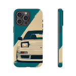 S13 Teal White Pop-up Tough Phone Case for JDM Fans